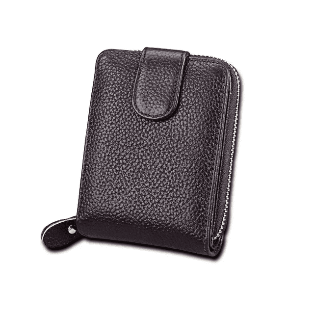 Tarjetero Cartera De Cuero de Moda Marron Malubero Cartera
