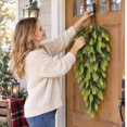 thumbnail image 6 of Tyidzon 2Pcs 30.7" Christmas Teardrop Swag with LED Lights, Lighted Artificial Greenery with Pinecones for Front Door Mantel Wall, 6 of 7