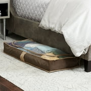 Angle View: Household Essentials Coffee Linen Collection Under Bed Chest