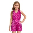 thumbnail image 1 of renvena Short Sequin Jumpsuits Pageant Romper For Girls Jazz Hip Hop Dancing Wedding Evening Hot Red 16, 1 of 5