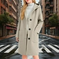 thumbnail image 2 of Arlun Trench Winter Coats for Women with Hood Trendy Single Notched Lapel Collar Pea Coat Fall Winter Button down Long Sleeve Comfy Warm Jackets with Pockets Beige M, 2 of 8