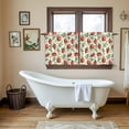 thumbnail image 4 of Red Strawberry Tier Curtains 24 Inch Length, Summer Fruits Farmhouse Leaves Flower Pastoral Cafe Short Curtains for Bathroom Sink, Small Kitchen Curtain Light Filtering Drapes 2 Panels 27.5"Wx24"L, 4 of 8
