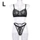 thumbnail image 1 of Encaje sexy conjunto de ropa interior sujetador ropa interior regalo para mujeres niñas, negro, L 2 piezas Monstrate XX000054-36, 1 of 7