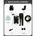 thumbnail image 7 of SANMIO Toddler Boy Suits Dress Clothes Formal Slim Fit Suit Set 6 Piece Tuxedo Gentleman Wedding Outfit Dresswear Vest Set, 7 of 7