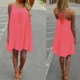 thumbnail image 2 of B91xZ Robe de Plage Femme Sans Manches Tunique Robe d'Été Décontractée Ample Courte Mini Robe, Rose Vif P, 2 of 5