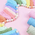 thumbnail image 3 of 3pcs 37Inch Pastel Rainbow Garland with Wood Bead Colorful Tapestry for Bedroom Wall Classroom Decor, 3 of 8