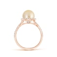 thumbnail image 2 of ANGARA Golden South Sea Cultured Pearl and Diamond Halo Ring in 14K Rose Gold for Women | June Birthstone, Birthday, Anniversary, Jewelry Gift for Women | Pearl Ring, 2 of 8