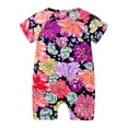 thumbnail image 3 of ATAIKU Infant Baby Girls 2 Way Zipper Romper Toddler Girls Cotton Jumpsuit Newborn Short Sleeve One-piece Sleeper 3M-3T, Flowers, 3 of 11