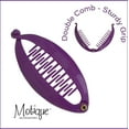 thumbnail image 4 of Motique Accessories Set of Two Purple 3.5 inch Mini Banana Clip Hair Clincher Rounded Edges Comb, 4 of 5