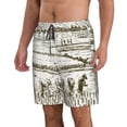 thumbnail image 2 of Disketp Men'S Swim Trunks Hawaiian Breathable Surf Beach Swimsuits Mesh Lining Beach Shorts With Pockets-Rice Harvest, 2 of 9