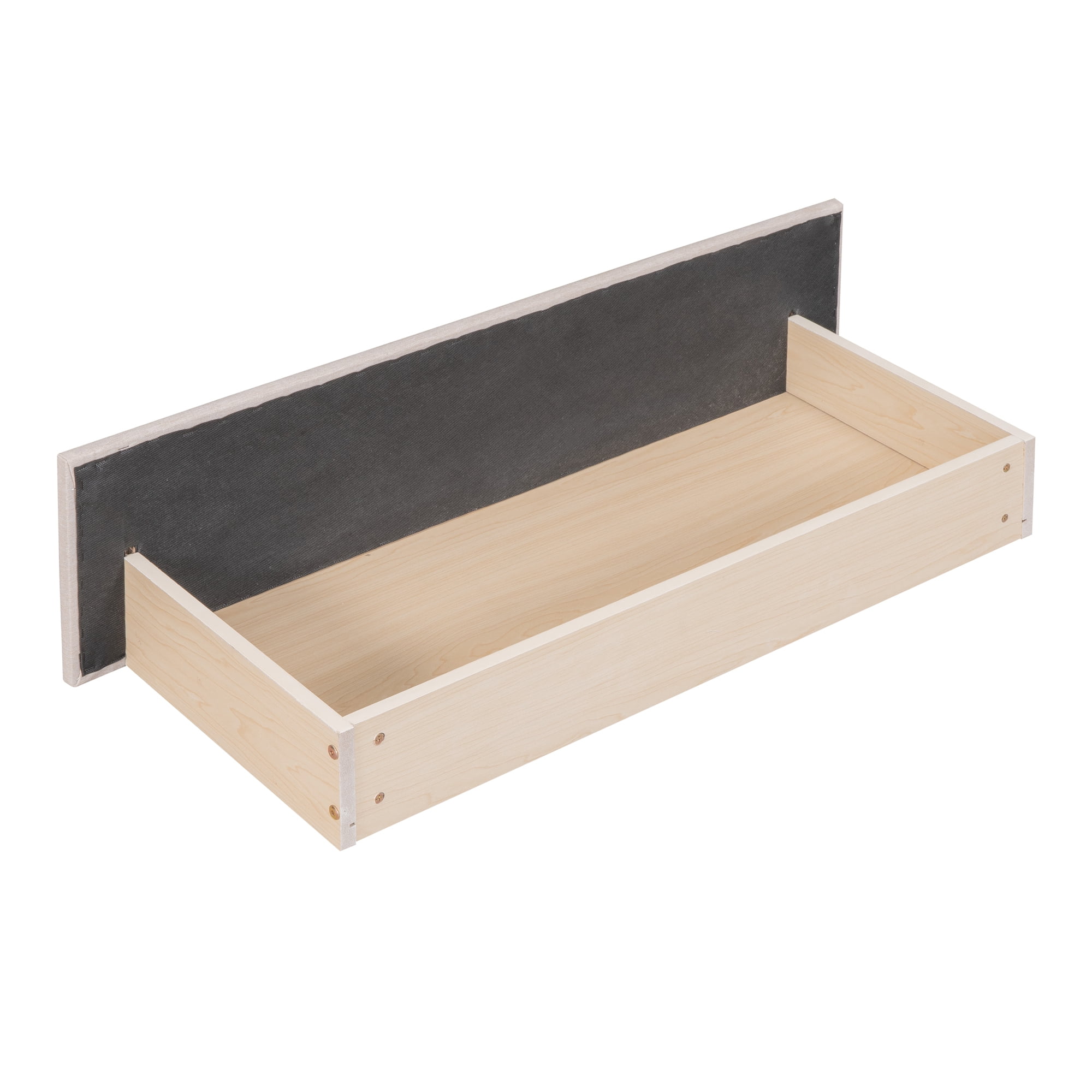 Clipeyh Classic Wood+Linen Upholstered Twin Size Daybed with 2 Storage Drawers Beige