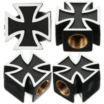 Eease 4 pcs Cross Style Tire Stem Valve Caps Universal Tire Wheel Valve Covers for Cars