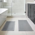 thumbnail image 5 of 2 Pcs Upgraded Waffle Bath Mat, Super Absorbent Non Slip Bath Mats for Bathroom Floor, Machine Washable Bathroom Rugs with Tassels, Rubber Backed Bathroom Mats, Ultra Soft, Grey, 5 of 8