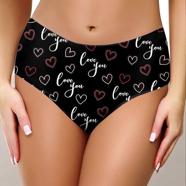 MKLEKYY Braguitas Cortas con Estampado Diy para Mujer, Ropa Interior Sexy de Tiro Bajo, A La Moda para San Valentín