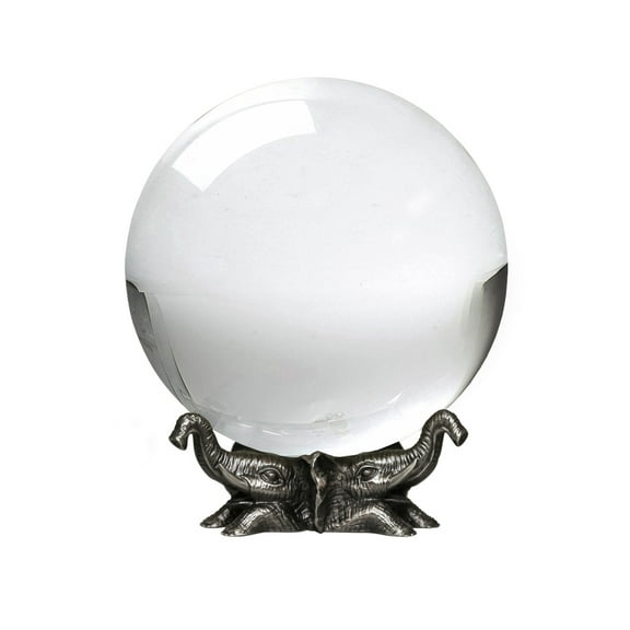 Amlong Crystal Clear 8 in. (200mm) Crystal Ball with Elephant Stand