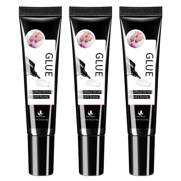 Pegamento para uñas MAGIC ARMOR Solid 15 g x3 sin lámpara UV de secado rápido