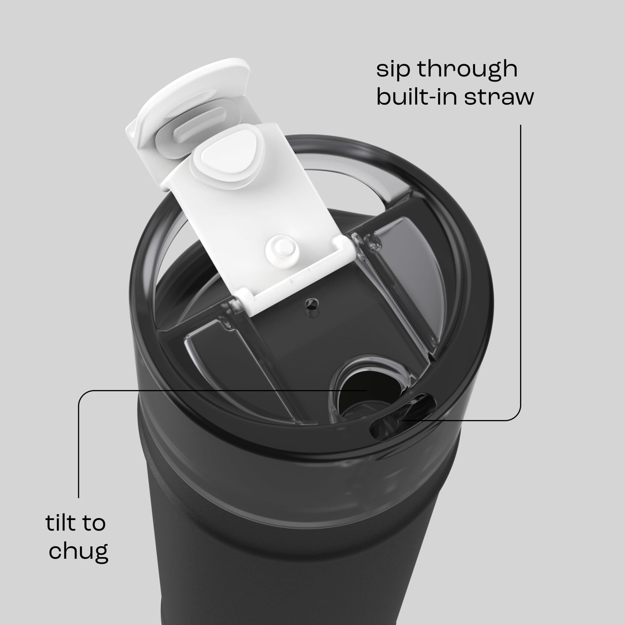 Bubba 24oz DualSip Insulated Stainless Steel Water Bottle with Straw & Sip Lid, Office Siren Black