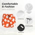 thumbnail image 4 of Yiaed Bright Autumn Leaves Charm Print Women's Running Shorts with Liner 3 Zipper Pockets Elastic Workout Athletic Gym Yoga Shorts-X-Large, 4 of 7