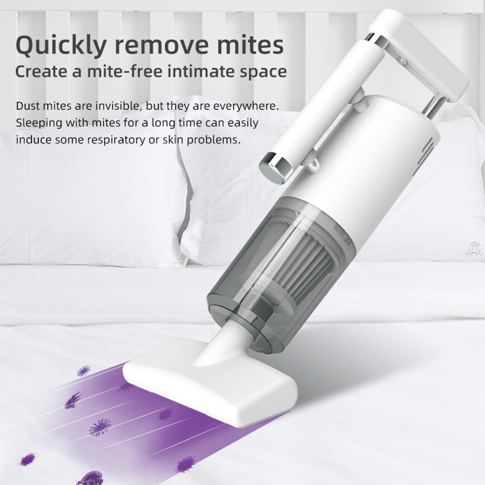 Portable Wireless Handheld Vacuum Cleaner,120W High Suction Wet & Dry Mini Vacuum with Long Battery Life and Multiple Attachments,Compact and Easy to Use for Household,Car,and Office Cleaning-White