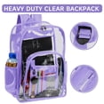 thumbnail image 2 of SANMADROLA Waterproof Clear Backpack Heavy Duty PVC Transparent Large Capacity Backpack with Reinforced Strap for School, Work, Stadium, Travel, Security, Festival, College (Light Purple), 2 of 6