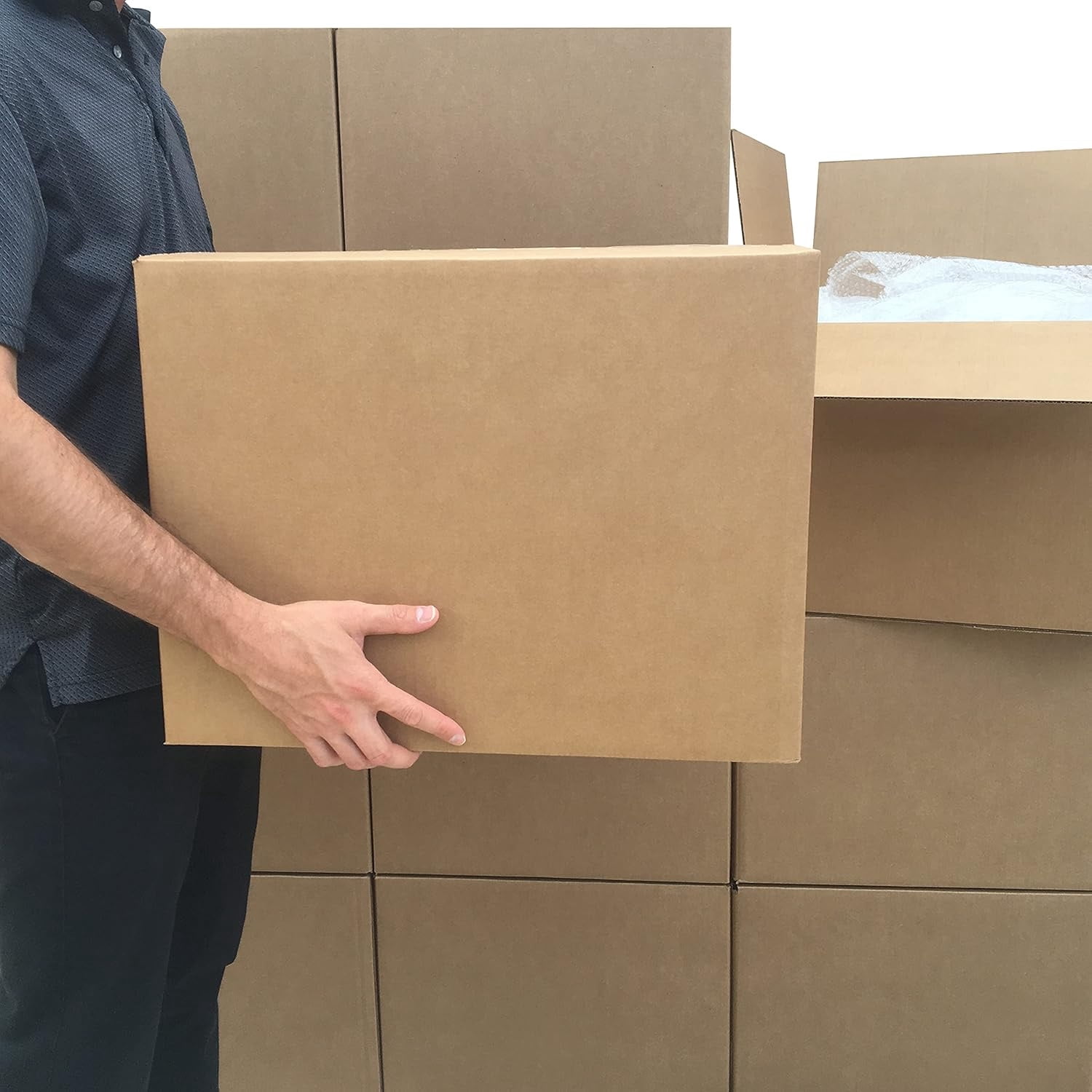 Cardboard Moving and Storage Boxes, 12 Pack, Large, Brown, 20" x 20" x 15"