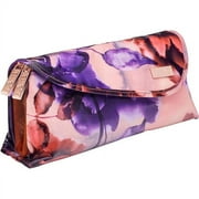 Flower 2-Zip Foldover Clutch, Large