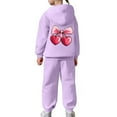 thumbnail image 5 of WMQPNNS Girls Sweatsuit Set 2 Piece Outfits Boys Oversized Sweatshirt and Baggy Sweatpants with Pockets Tracksuit Set(Size 6-7 Years, Purple), 5 of 7