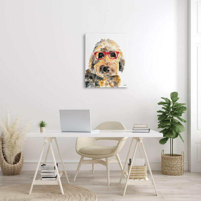 Framed Canvas Art (White Floating Frame) - Frenchie Toy Hoarder by Canine Caricatures ( Animals > Dogs > French Bulldogs art) - 18x26 in