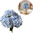 thumbnail image 2 of 5 Heads Artificial Hydrangea Bouquet, Faux Flower Arrangement For Table Centerpiece Home Party Decor, 2 of 9
