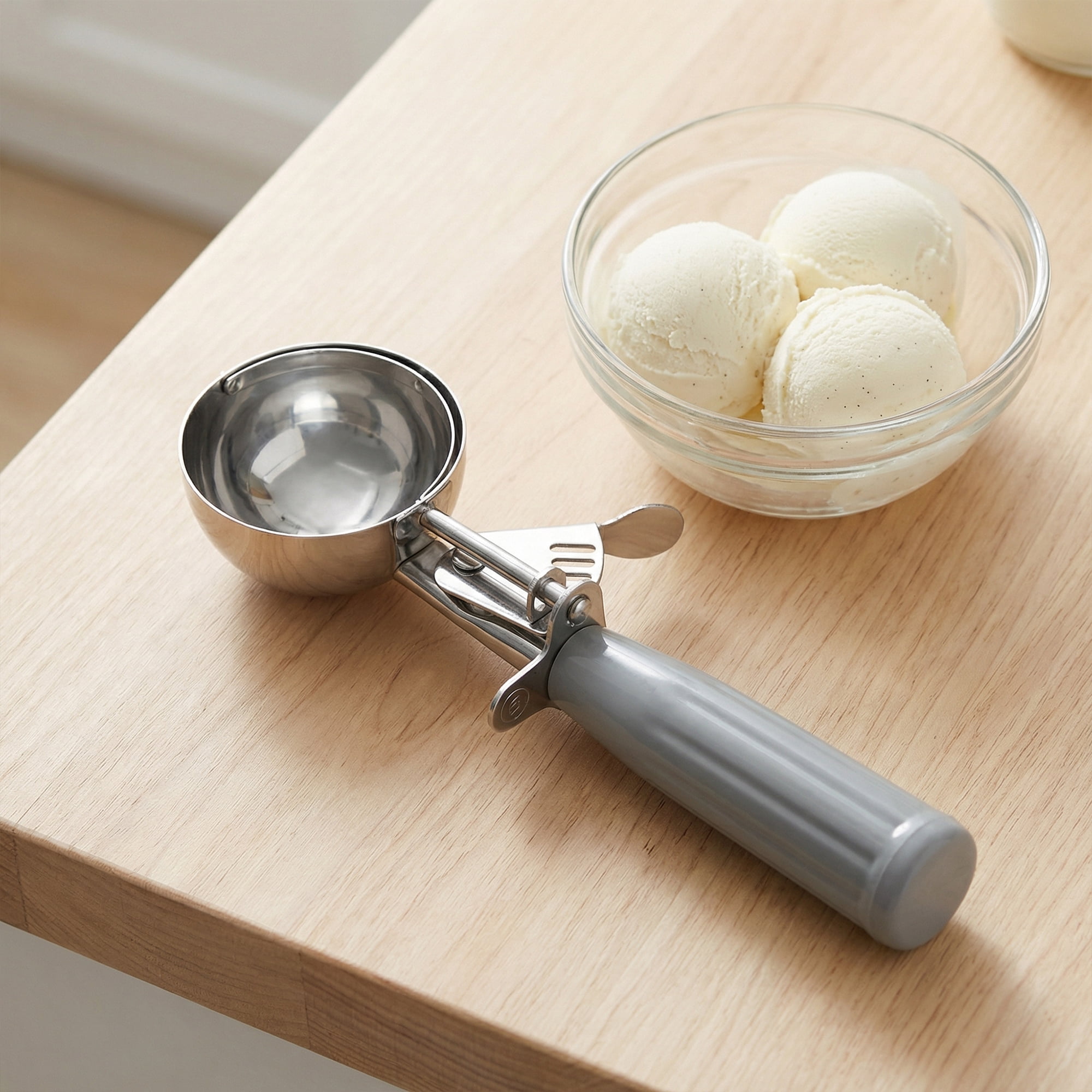 Unique Bargains Stainless Steel Ice Cream Scoop Grey 9in