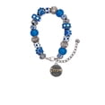 thumbnail image 2 of Delight Jewelry Goldtone ''Dream'' on Hatched Disc Blue Paw Print Bead Bracelet, 7"+2", 2 of 4