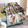 thumbnail image 3 of Custom Blanket with Photos/Text, Personalized Customized Picture Throw Blanket for Family Friend Christmas Halloween Birthday Wedding Customized Gifts for Women Men Blankets, 3 of 5