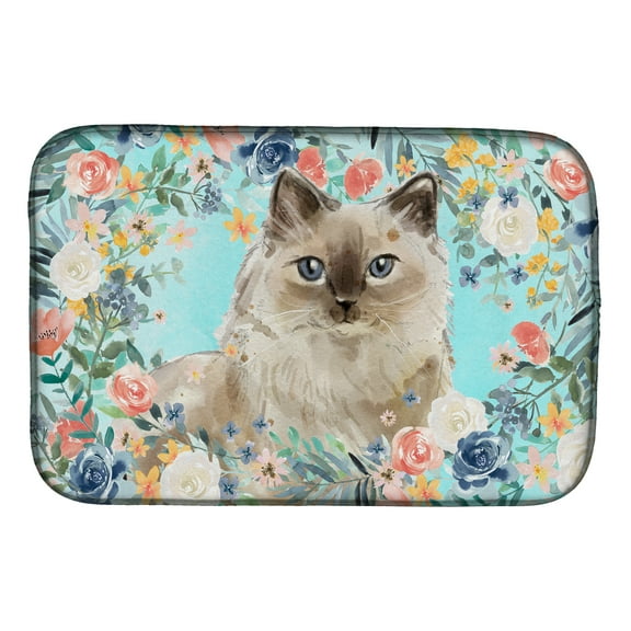 Ragdoll Spring Flowers Dish Drying Mat
