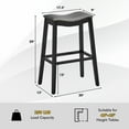 thumbnail image 2 of Gymax Set of 4 Saddle Bar Stools Bar Height Kitchen Chairs w/ Rubber Wood Legs Black, 2 of 10