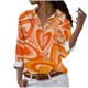 thumbnail image 2 of Fiudx Ofertas y Liquidaciones Camisa con Botones de Solapa Estampada Serie Naranja Informal Regular de Manga Larga para Mujer, 2 of 4