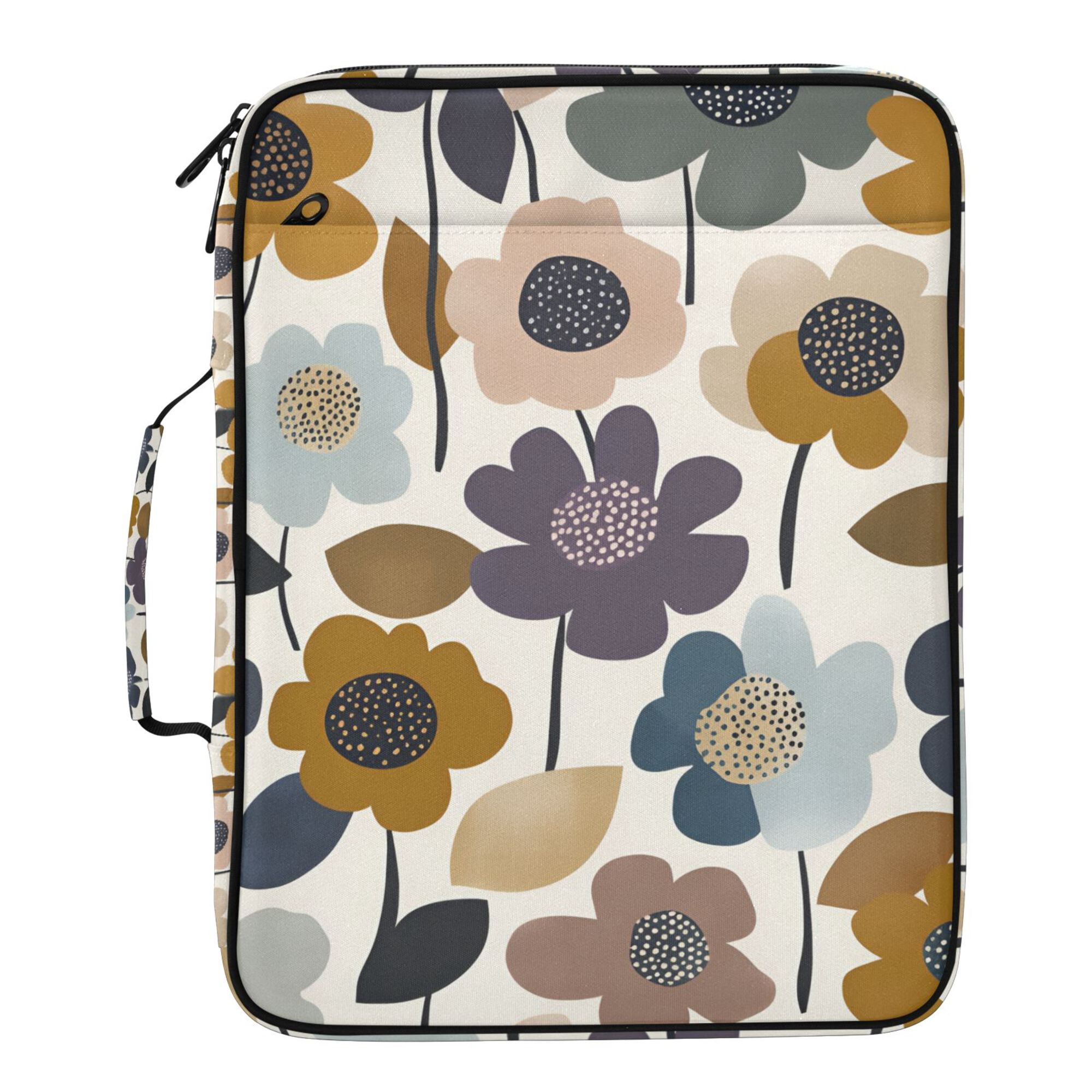 FORMRS Accordion File Folder A4 Size 7-Pocket Expanding Document Organizer Bag with 3 Ring Binder, Colorful Floral