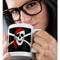 thumbnail image 2 of 3dRose, Pirate Skull and Cross Bones - Art - Black Flag, 11oz Mug, 2 of 7