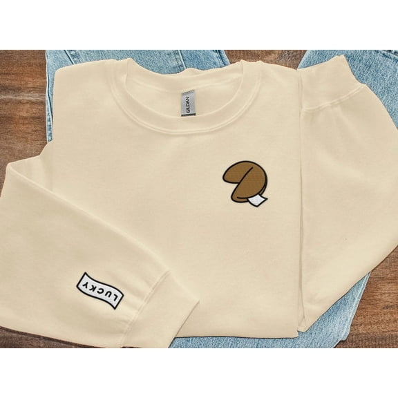 Luck Cookie Embroidered Crewneck