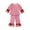 Vermilion, variant on Children Long Sleeve Striped Pajama Set with Button Down Top and Elastic Waist Pants for Boys and Girls Sleepwear Outfit