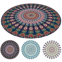 Gustave Round Beach Tapestry Mandala Tapestry Boho Hippie Beach Towel Outdoor Picnic Blanket Table Cloth Yoga Meditation Mat Home Decor 55 Inch