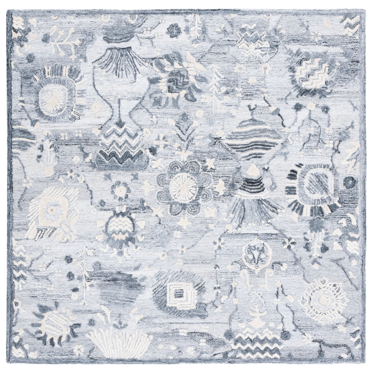 SAFAVIEH Glamour Quinten Floral Area Rug, Ivory/Grey, 4' x 6'