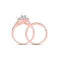 thumbnail image 4 of 14kt Two-tone Gold Princess Diamond Bridal Wedding Ring Band Set 1 Cttw, 4 of 4