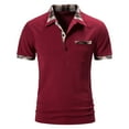 thumbnail image 1 of RKSTN Polo pour Homme Mode Décontractée Polo à Boutons Manches Courtes T-Shirt à Carreaux à Blocs de Couleur Col Rabattu Hauts Coupe Ajustée Chandail de Base T-Shirts, 1 of 9