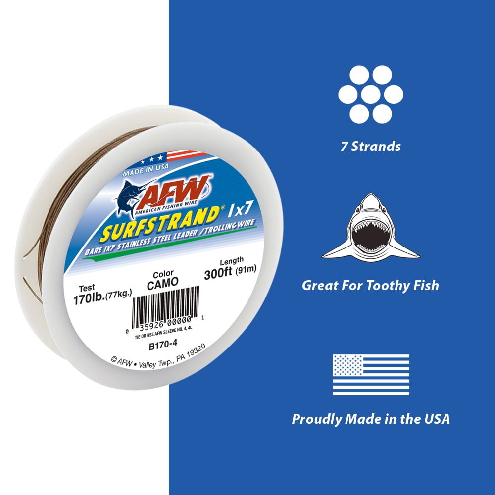 AFW B040-0 Surfstrand Bare 1x7 Stainless Steel Leader Wire 40 lb