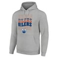 thumbnail image 2 of Men's Starter Heather Gray Edmonton Oilers Four Team Name Logo Fleece Pullover Hoodie, 2 of 3