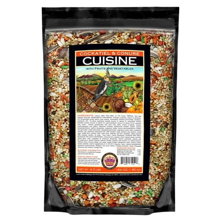Cockatiel & Conure Cuisine Bird Seed 4 Lbs,Nutrient-Rich Mixed Seeds,Natural Bird Food for Cockatiels and Small Parrots,Daily Energy,Healthy Growth,Balanced Diet Formula for Optimal NutritionFX