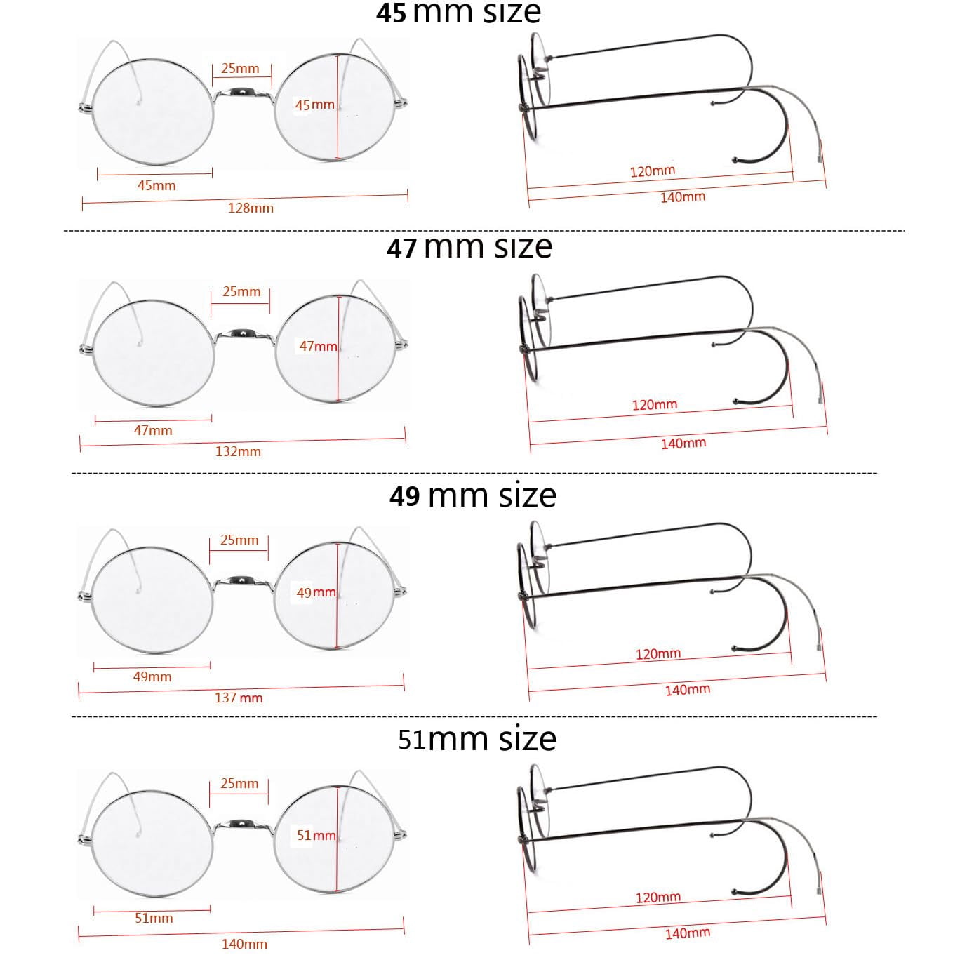 Blue Light Blocking Reading Glasses, Retro Mid Large Round Wire Rim Glasses Readers with Cable Temple No Nose Pads