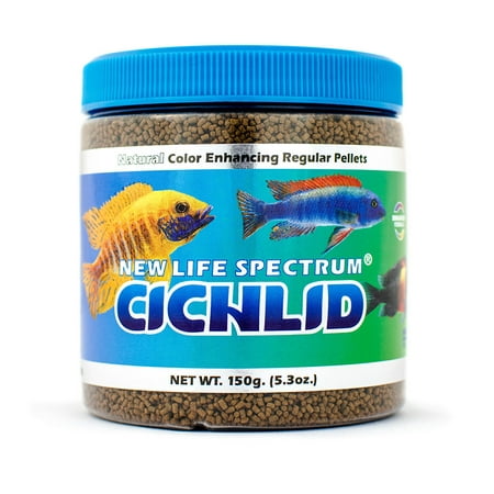 New Life Spectrum Cichlid Color Enhancing Fish Food Pellets, 150 (Best Food To Make Cichlids Grow)