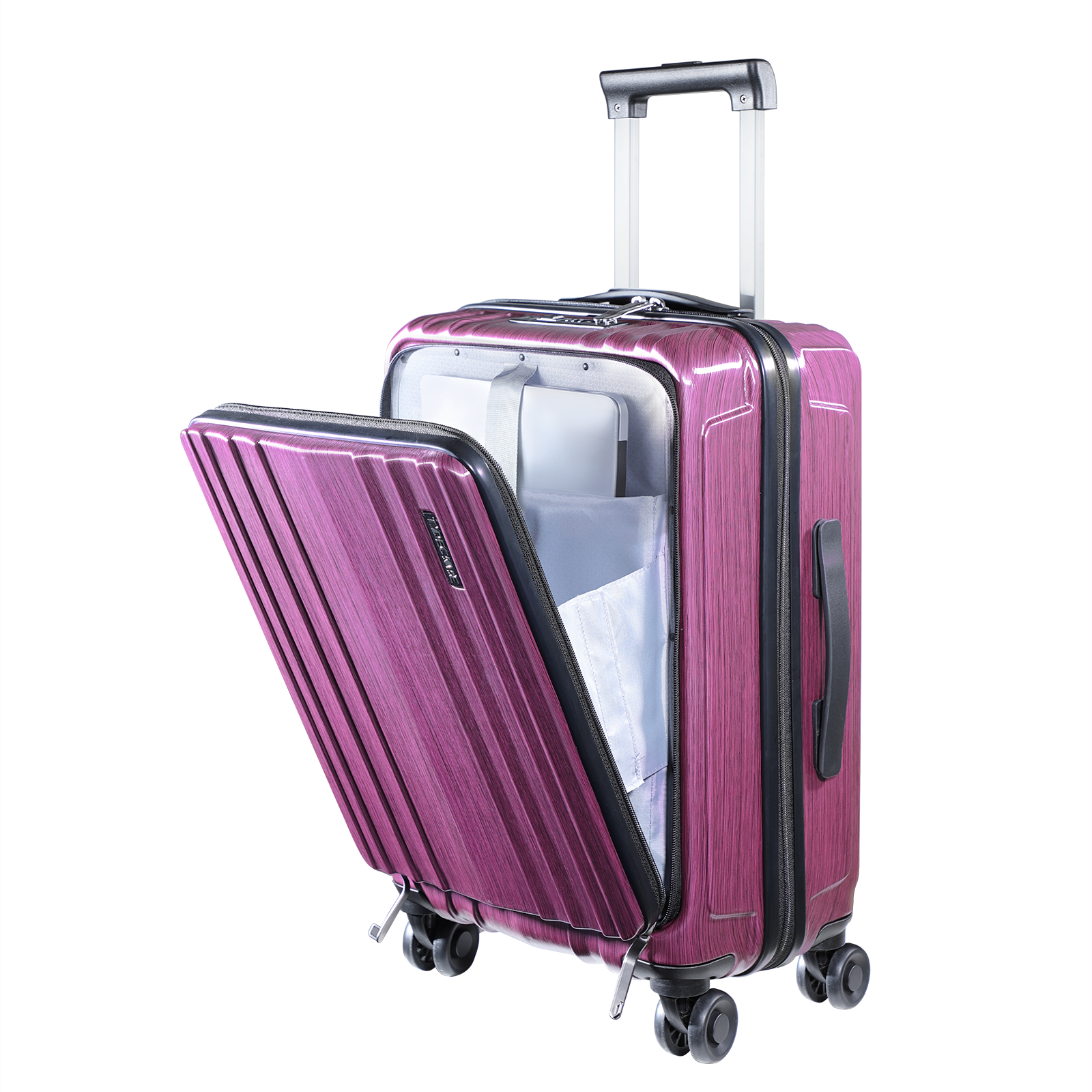 Carry on Luggage 21 Inch with Front Pocket for 15.6" Laptop