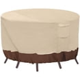 thumbnail image 2 of Round Patio Furniture Covers, 100% Waterproof Outdoor Table Chair Set Covers, Anti-Fading Cover for Outdoor Furniture Set, UV Resistant (Beige&brown, 84"DIAx28"H), 2 of 6